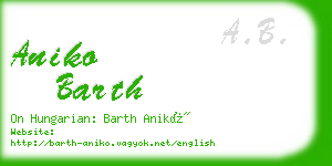 aniko barth business card